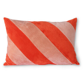 HK living Bavlněný polštář Velvet Red/Pink 40x60 cm, růžová barva, oranžová barva, textil
