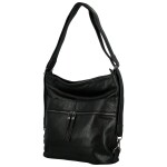 Trendy dámský koženkový kabelko-batoh Kavya, černý