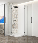 GELCO - TRINITY BLACK čtvercový kout 800x800 rohový vstup, matné sklo, GT2280-80M-B GT2280-80M-B