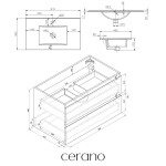 CERANO - Koupelnová skříňka Carole + keramické umyvadlo Todo - bílá matná - 81x50x46,5 CER-476309
