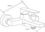 MEXEN/S - Lynx DQ62 Set umyvadlové a vanové baterie s příslušenstvím, černá 745913DQ62-70