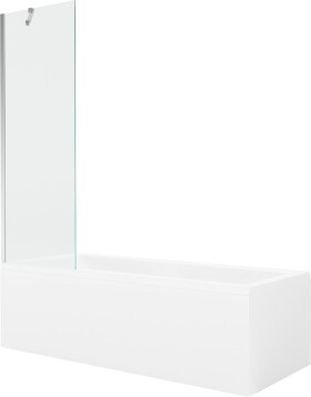 MEXEN/S - Cubik obdélníková vana 170 x 70 cm s panelem + vanová zástěna 60 cm, transparent, chrom 550317070X9506000001