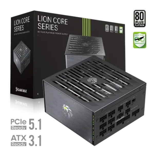 Gamemax LION CORE 1200P / Napájecí zdroj / 1200W / 80 PLUS Platinum / Plně modulární (LION CORE 1200P)