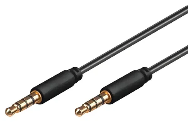 OEM Kabel Jack 3.5mm 4pin M/M 2m / Audio kabel / propojovací (4040849638305)