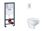 GROHE - Rapid SL Set předstěnové instalace, klozetu, sedátka SoftClose a tlačítka Skate Cosmopolitan, Moon White SANI11BB3119