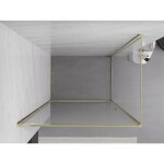 MEXEN/S - Exo sprchový kout dveře křídlové 75 x 95, transparent, zlato 8181-075-095-50-00