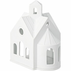 Räder Porcelánový svícen domeček Mountain Chapel, bílá barva, porcelán