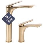 REA - Umyvadlová vysoká baterie AVALON brush gold vysoká REA-B2705