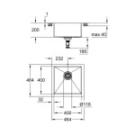 GROHE - Dřezy Dřez K700 s odtokem, 46x46 cm, kartáčovaná nerez 31578SD1