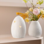 Räder Velikonoční LED lampa Floral Egg, bílá barva, porcelán