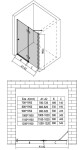 Erga Bern, 1-křídlé dělené sprchové dveře do otvoru 70x195 cm, 6mm čiré sklo, černý profil, ERG-V02-BERN-D070-BK