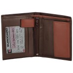 Pánská kožená peněženka s výrazným prošíváním Tommaso, hnědá/koňaková