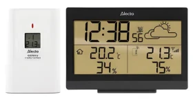 Alecto WS-2300 černá / Meteostanice / bezdrátový senzor / budík / podsvícený displej (WS-2300)