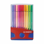 STABILO® Pen 68 - ColorParade - 20 ks deskset modrá/červená - 20 různých barev (6820-04)