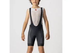 Castelli Cyklistické kalhoty krátké s laclem COMPETIZIONE KIDS černá/bílá