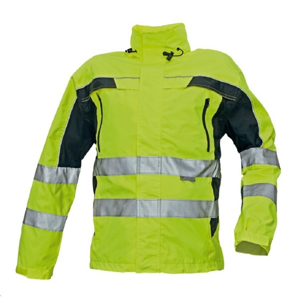 CRV Cerva Bunda Hi-Vis TICINO integrovaná kapuce voděodolné zipy žlutá DOPRODEJ S - žlutá