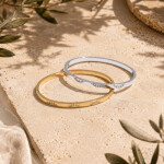 Pevný bangle náramek Laura Gold - chirurgická ocel, Zlatá