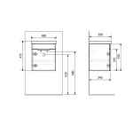 SAPHO - ELLA umyvadlová skříňka 37,5x43x34cm, 1x dvířka, levá, bílá EL040-3030