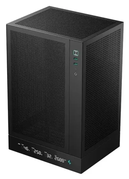 Deepcool CH170 Digital černá / Počítačová skříň / USB-C / 2× USB 3.2 Gen2 / LED displej (R-CH170-BKNPI0D-G-1)