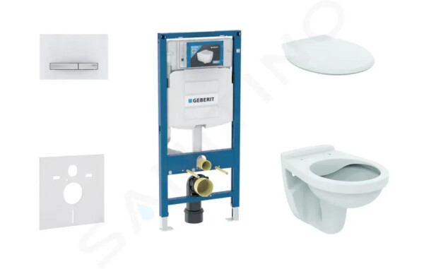 GEBERIT - Duofix Set předstěnové instalace, klozet Alpha se sedátkem, tlačítko Sigma50, alpská bílá 111.300.00.5 NR8