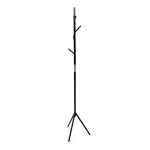 Věšák stojanový, výška 179 cm, kovová konstrukce, černý matný lak, nosnost 6 kg