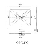 CERANO - Sprchová vanička čtvercová FlexiCut - SMC/minerální kompozit - upravitelná - bílá matná - 100x100x3 CER-666055