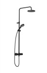 KLUDI - Dive Sprchový set s termostatem, průměr 20 cm, 3 proudy, matná černá 6807939-00