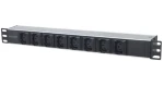Intellinet PDU 19" 8x C13 černo-stříbrná / PDU / 1U / 8x zásuvka C13 / 16 A / kabel 2 m (163651)