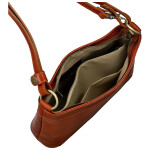 Módní dámská kožená kabelka na rameno Delami Vera Pelle Darlin, koňaková