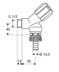 SCHELL - Comfort Šikmý přístrojový ventil, chrom 033920699