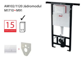 Alcadrain 1 - Set modul 3v1 Alcadrain AM102/1120 a tlačítko bílé M370 Jádromodul s vhazovačem tablet P169 AM102-3:1
