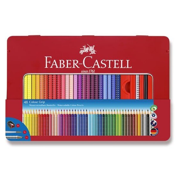 Faber - Castell Pastelky trojhranné Grip 2001 - plechová krabička 48 ks