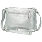 Stylová dámská kožená crossbody Robertina, stříbrná