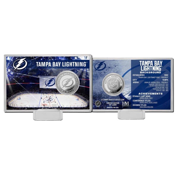 Highland Mint Sběratelská Pamětní mince Tampa Bay Lightning NHL Team History Silver Coin Card Limited Edition od 5000