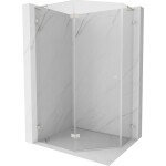 MEXEN/S - Lunar L sprchový kout pětiboký křídlový levá 80 x 100 cm, transparent, nikl kartáčovaný 831L-080L-100P-97-00-L