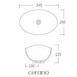 CERANO - Umyvadlo keramické Minio - na desku - černá matná - 34,5x26 CER-477008