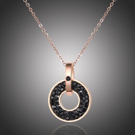 Náhrdelník Monica Black - chirurgická ocel, Zlatá 40 cm + 5 cm (prodloužení)