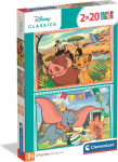 Puzzle Pohádky Lví král a Dumbo 2x20 dílků