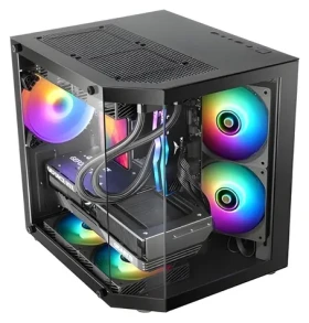 TAC MARS MC-3TLITE černá / Počítačová skříň / mATX / Tvrzené sklo / RGB podsvícení (TACMARS-MC3TLITE)