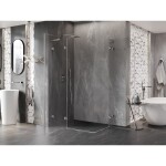 MEXEN/S - Lunar L Duo sprchový kout dveře křídlové 105 x 90 cm, transparent, nikl kartáčovaný 834L-105L-090P-97-00