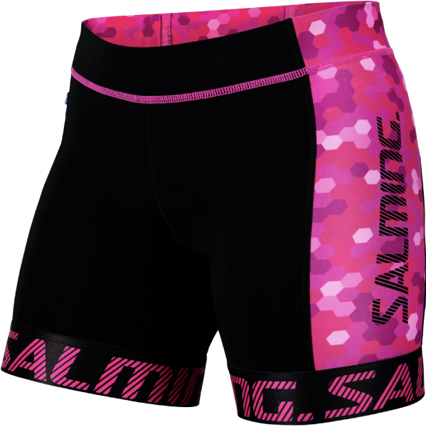 Triatlonové šortky SALMING Triathlon Shorts - Black/Pink Velikost textilu: XS