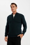 DEFACTO Standard Fit Stand Collar Zipper Sweater