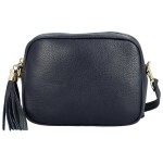 Trendy dámská kožená crossbody Melanie, tmavě modrá