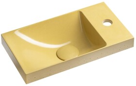 SAPHO - AGOS betonové umývátko 40x22cm, levé/pravé, žlutá pololesk AS40022