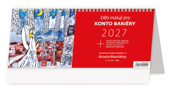 Stolní kalendář 2027 Helma Děti malují pro Konto Bariéry
