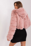 Světle růžová krátká dámská kožešinová bunda