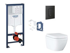 GROHE - Rapid SL Set předstěnové instalace, klozetu, sedátka SoftClose, tlačítka Even a sady pro vhazování tablet, Triple Vortex, phantom black SANI11BB5135