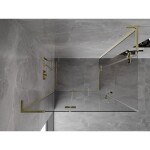 MEXEN/S - Mist-H L Duo sprchový kout dveře křídlové 90 x 75, transparent, zlato 8A5L-090L-075P-50-00