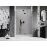 MEXEN/S - Lunar L sprchové dveře křídlové pravé 135 cm, transparent, grafit metal 834L-135-000-95-00-P