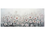 Ručně malovaný obraz Bílé květiny 140x60 cm, olejomalba